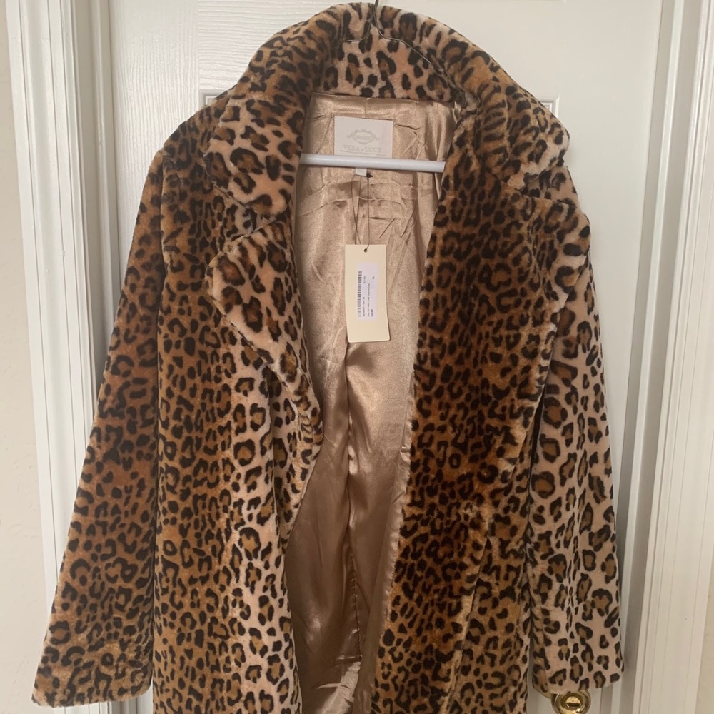Missguided leopard print jacket size XS